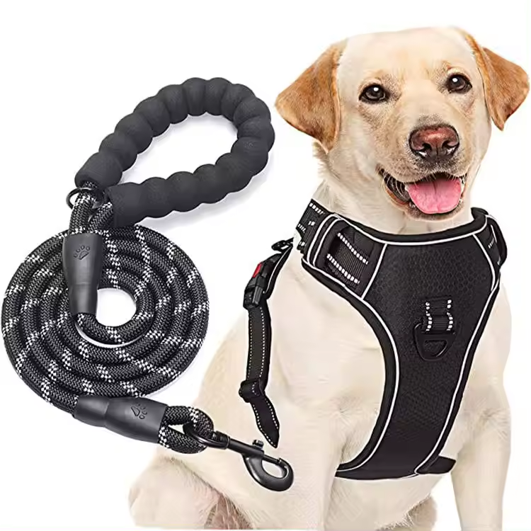 No Pull Dog Harness, Adjustable Easy Control with 1.2M Lead Size M in 9 colours