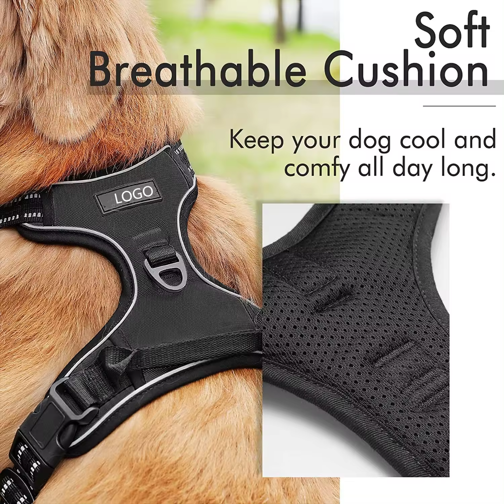No Pull Dog Harness, Adjustable Easy Control with 1.2M Lead Size M in 9 colours