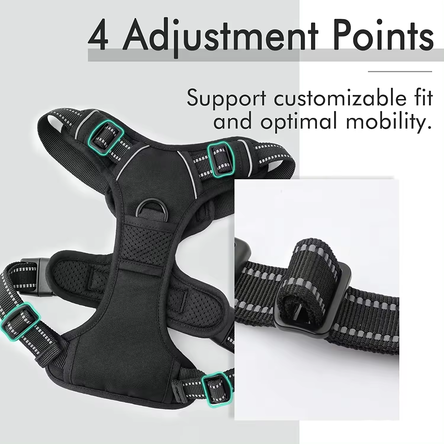 No Pull Dog Harness, Adjustable Easy Control with 1.2M Lead Size S in 9 colours