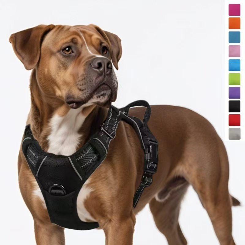 No Pull Dog Harness, Adjustable Easy Control with 1.2M Lead Size M in 9 colours