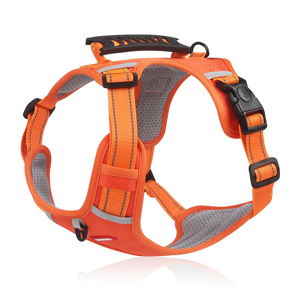 Dog Harness XS, Adjustable and Reflective in 4 colours, Yellow, Red, Black & Orange