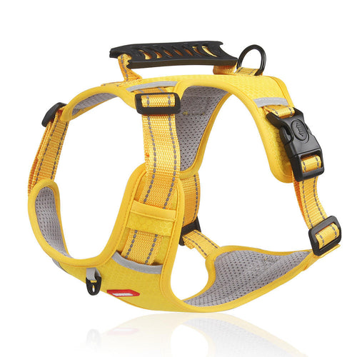 Dog Harness L, Reflective and Adjustable in 4 colours, Yellow, Red, Black & Orange